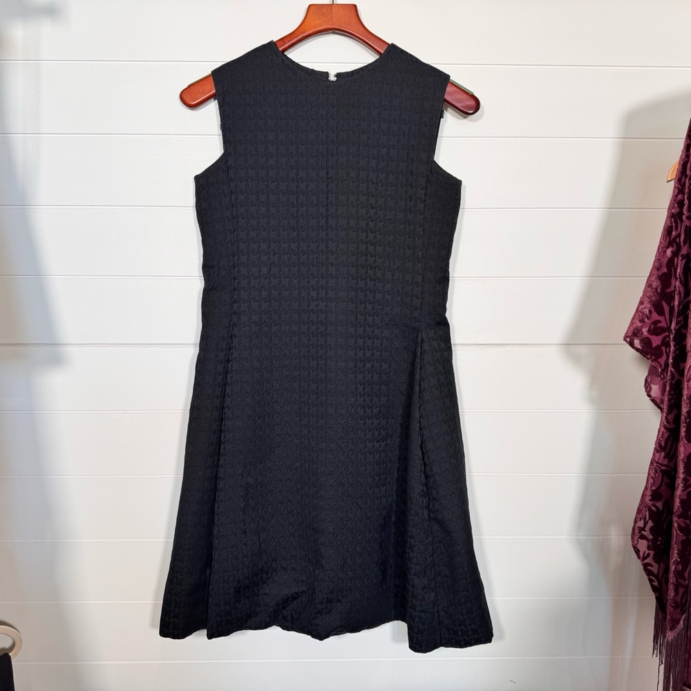 MALCOLM STARR Vintage Elegant Black Sleeveless Dress with Pockets Size 8